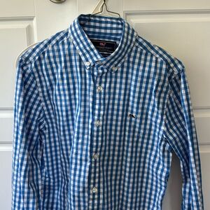 Vineyard Vines men’s dress shirt blue checked